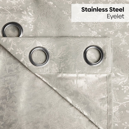 Poly Cotton Jacquard  Window Curtains Frosted Garden, Pista