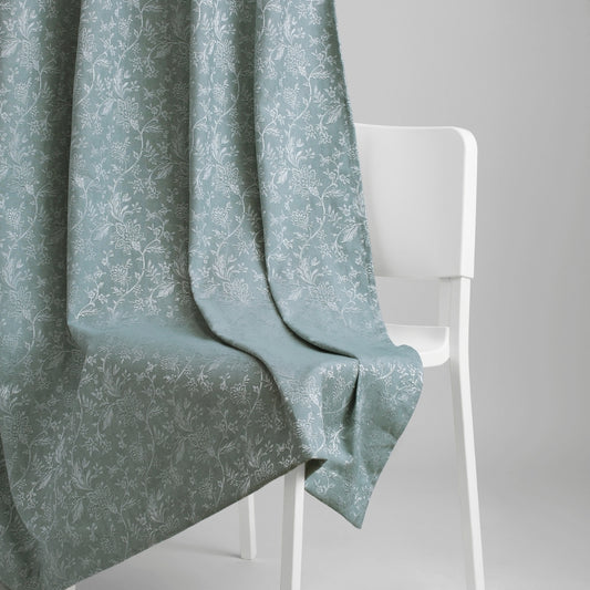 Poly Cotton Jacquard  Door Curtains Twilight Bloom, Firozi