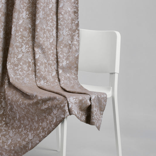 Poly Cotton Jacquard  Curtains Shadow Garden, Coffee