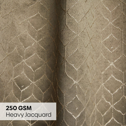 Polyester Jacquard  Door Curtains Urban Lattice, Moss