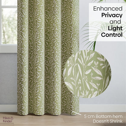 Poly Cotton Jacquard  Door Curtains Olive Grove, Olive