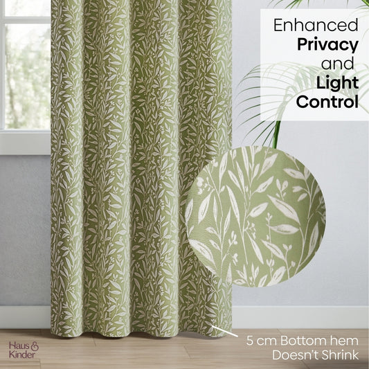 Poly Cotton Jacquard  Door Curtains Olive Grove, Olive