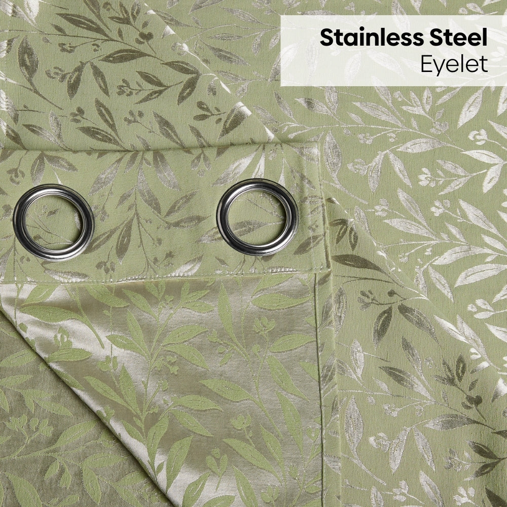 Poly Cotton Jacquard  Door Curtains Olive Grove, Olive