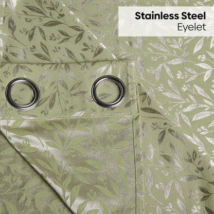 Poly Cotton Jacquard  Door Curtains Olive Grove, Olive