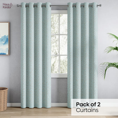 Polyester Jacquard  Door Curtains Glittering Fern, Aqua