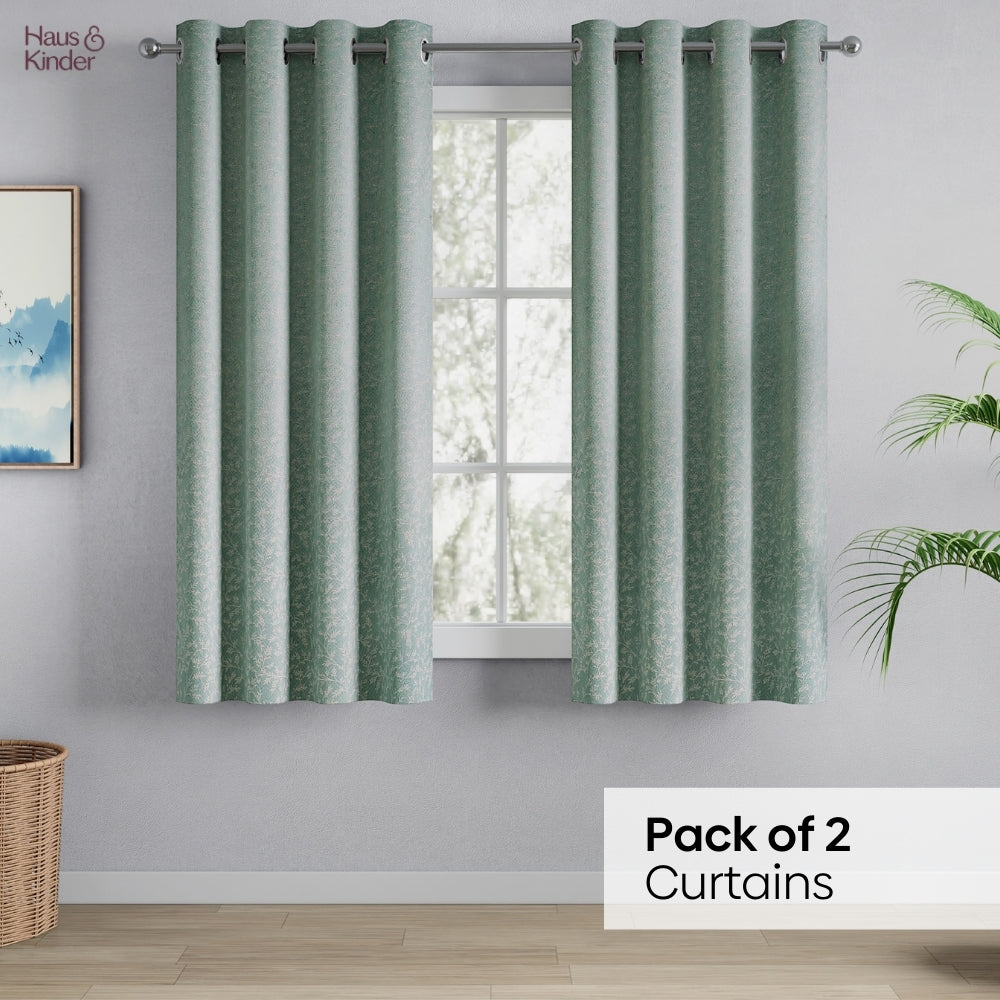 Polyester Jacquard  Window Curtains Ivy Breeze, Forest