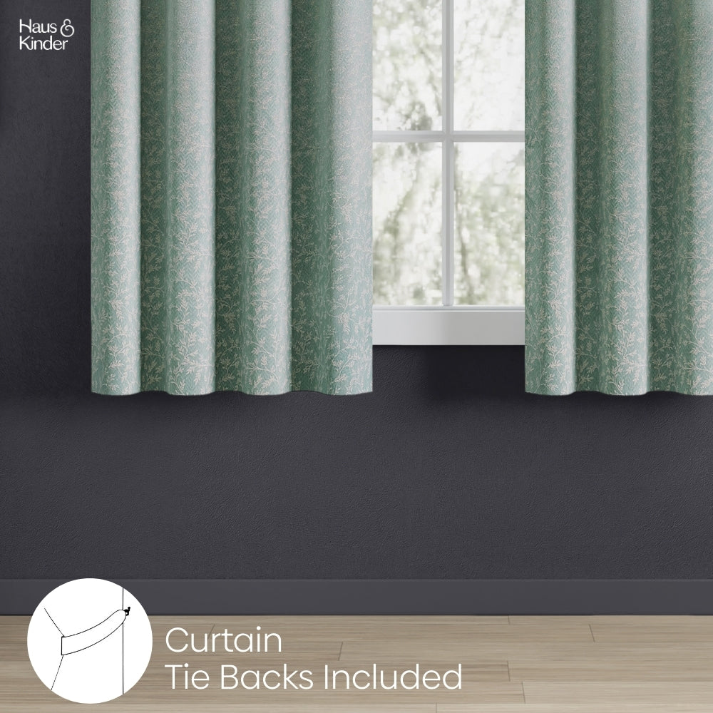 Polyester Jacquard  Window Curtains Ivy Breeze, Forest