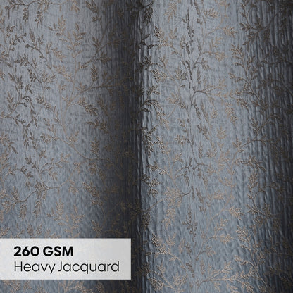 Polyester Jacquard  Door Curtains Misty Fern Powder, Blue