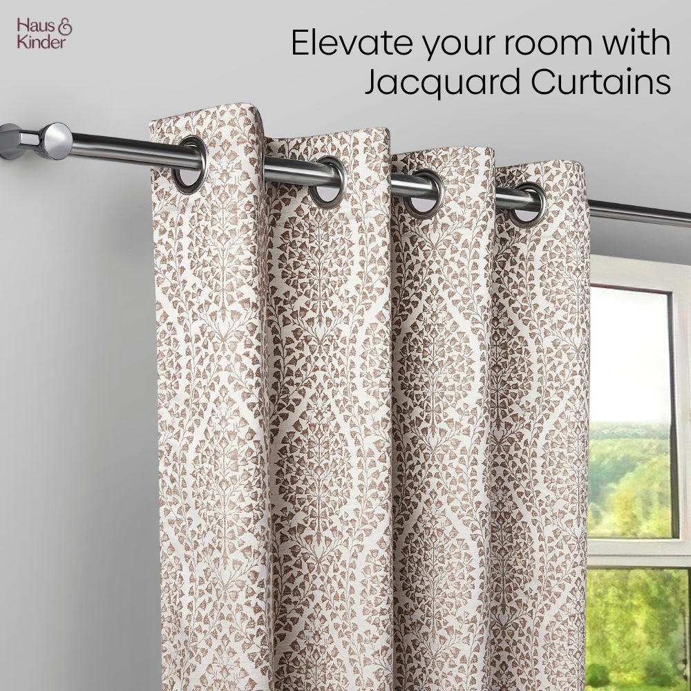 Poly Cotton Jacquard  Curtain Woodland Trail, Cadbury