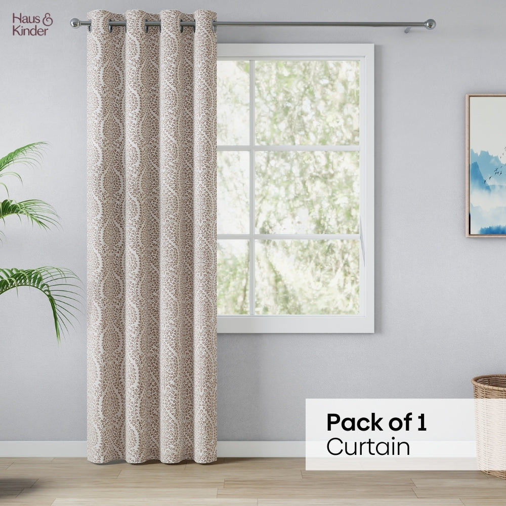 Poly Cotton Jacquard  Door Curtain Woodland Trail, Cadbury