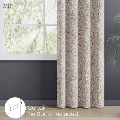 Poly Cotton Jacquard  Curtain Woodland Trail, Cadbury