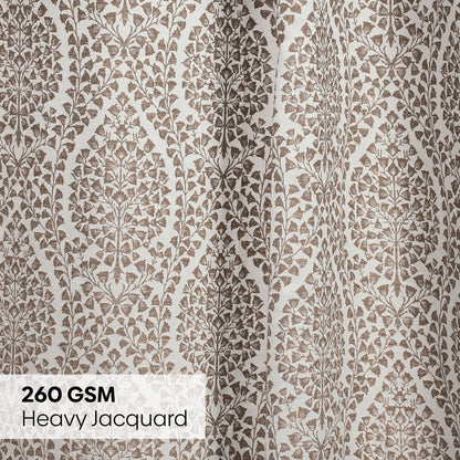 Poly Cotton Jacquard  Door Curtain Woodland Trail, Cadbury