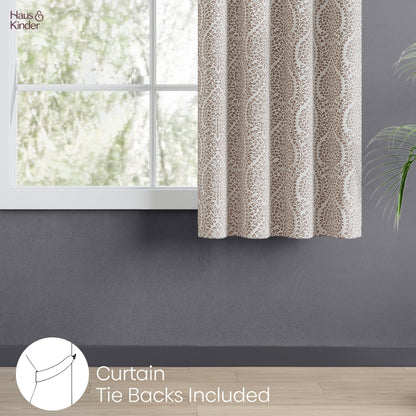 Poly Cotton Jacquard  Curtain Woodland Trail, Cadbury