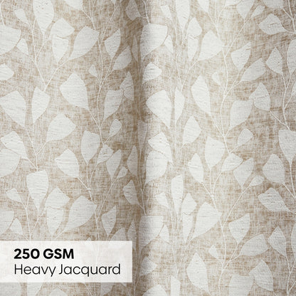 Poly Cotton Jacquard  Curtain Urabn leaf, Brown