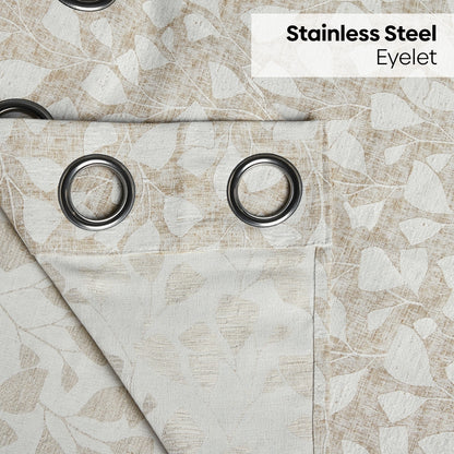 Poly Cotton Jacquard  Window Curtain Urabn leaf, Brown