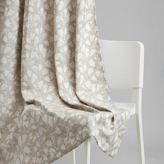 Poly Cotton Jacquard  Window Curtain Urabn leaf, Brown