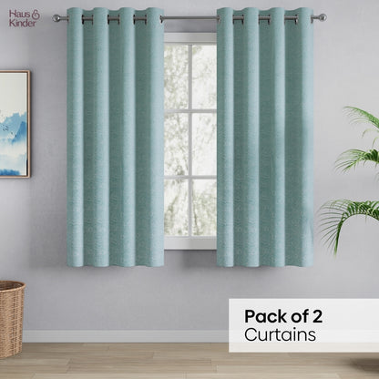 Polyester Jacquard   Curtains Sea Breeze Daisy, Aqua