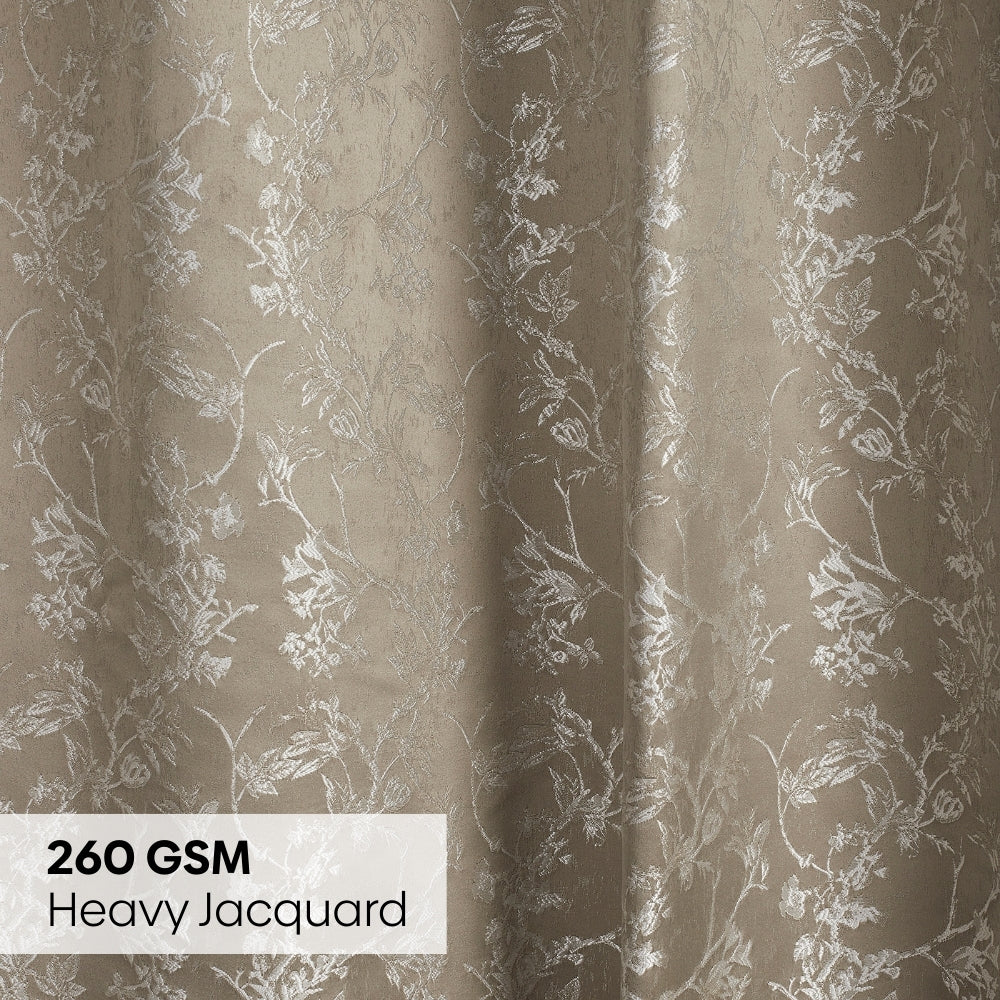 Polyester Jacquard  Curtains Timeless grace, Stone
