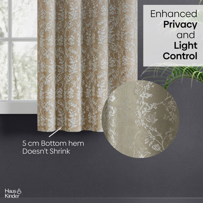Polyester Jacquard  Curtains Timeless grace, Stone