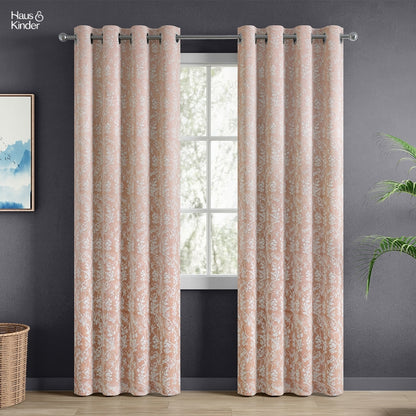 Polyester Jacquard   Curtains Rosewood Grace, Rose Gold