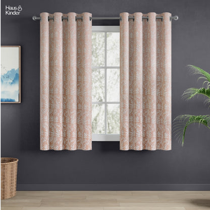 Polyester Jacquard   Curtains Rosewood Grace, Rose Gold