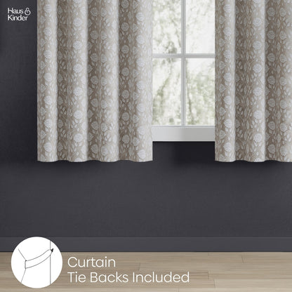 Polyester Jacquard  Curtains Moonlace  Drape, Stone