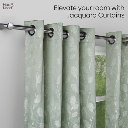 Polyester Jacquard  Curtains Mint steam, Mint