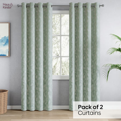Polyester Jacquard  Curtains Mint steam, Mint