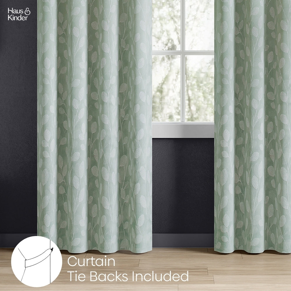 Polyester Jacquard  Curtains Mint steam, Mint