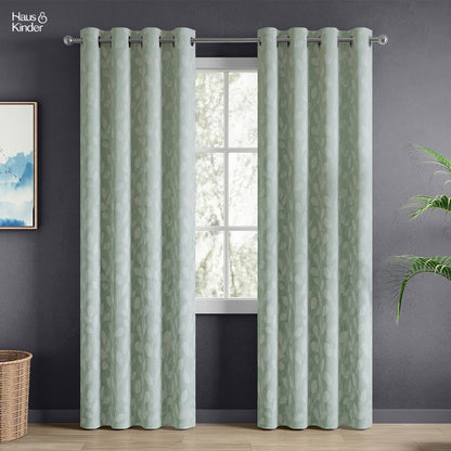 Polyester Jacquard  Curtains Mint steam, Mint