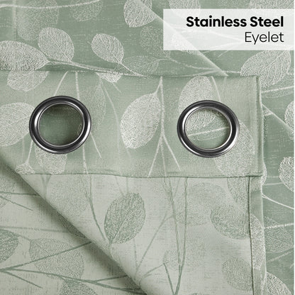 Polyester Jacquard  Curtains Mint steam, Mint