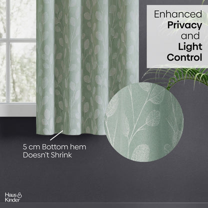 Polyester Jacquard  Curtains Mint steam, Mint