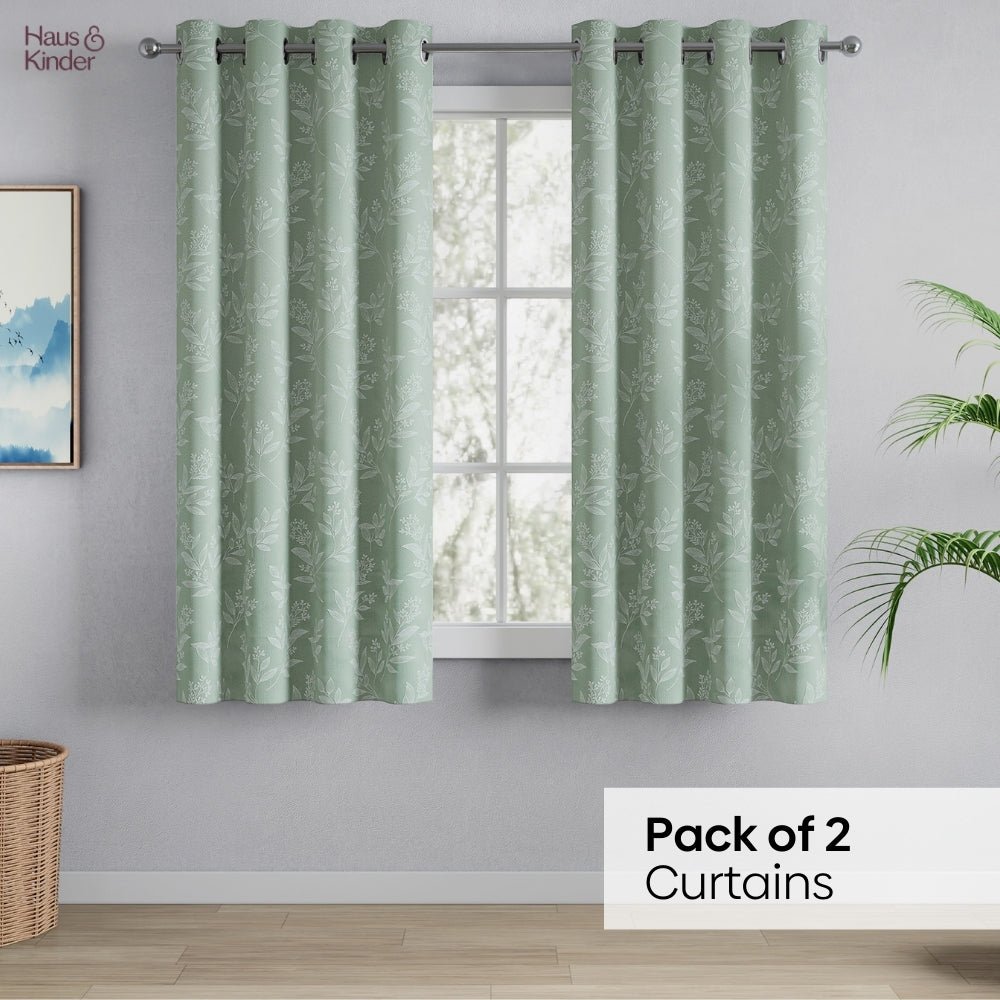 Polyester Jacquard Curtains Mint Grove, Mint - Jacquard Curtains | haus & kinder