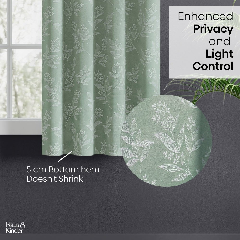 Polyester Jacquard Curtains Mint Grove, Mint - Jacquard Curtains | haus & kinder