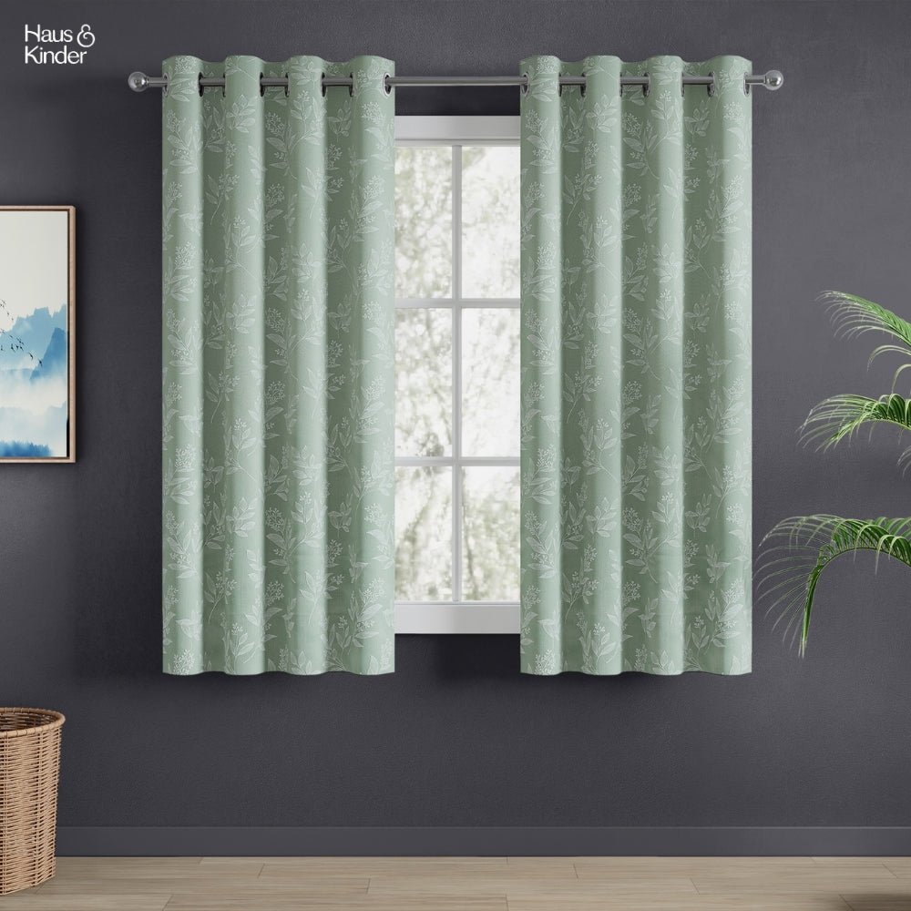 Polyester Jacquard Curtains Mint Grove, Mint - Jacquard Curtains | haus & kinder