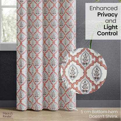 Poly Cotton Digital Printed Curtain Heritage Medallion, Multi
