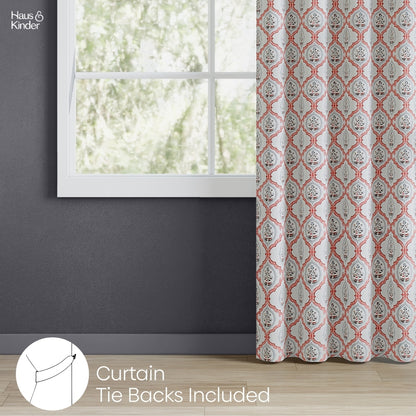 Poly Cotton Digital Printed Curtain Heritage Medallion, Multi