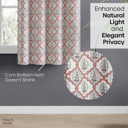 Poly Cotton Digital Printed Curtain Heritage Medallion, Multi