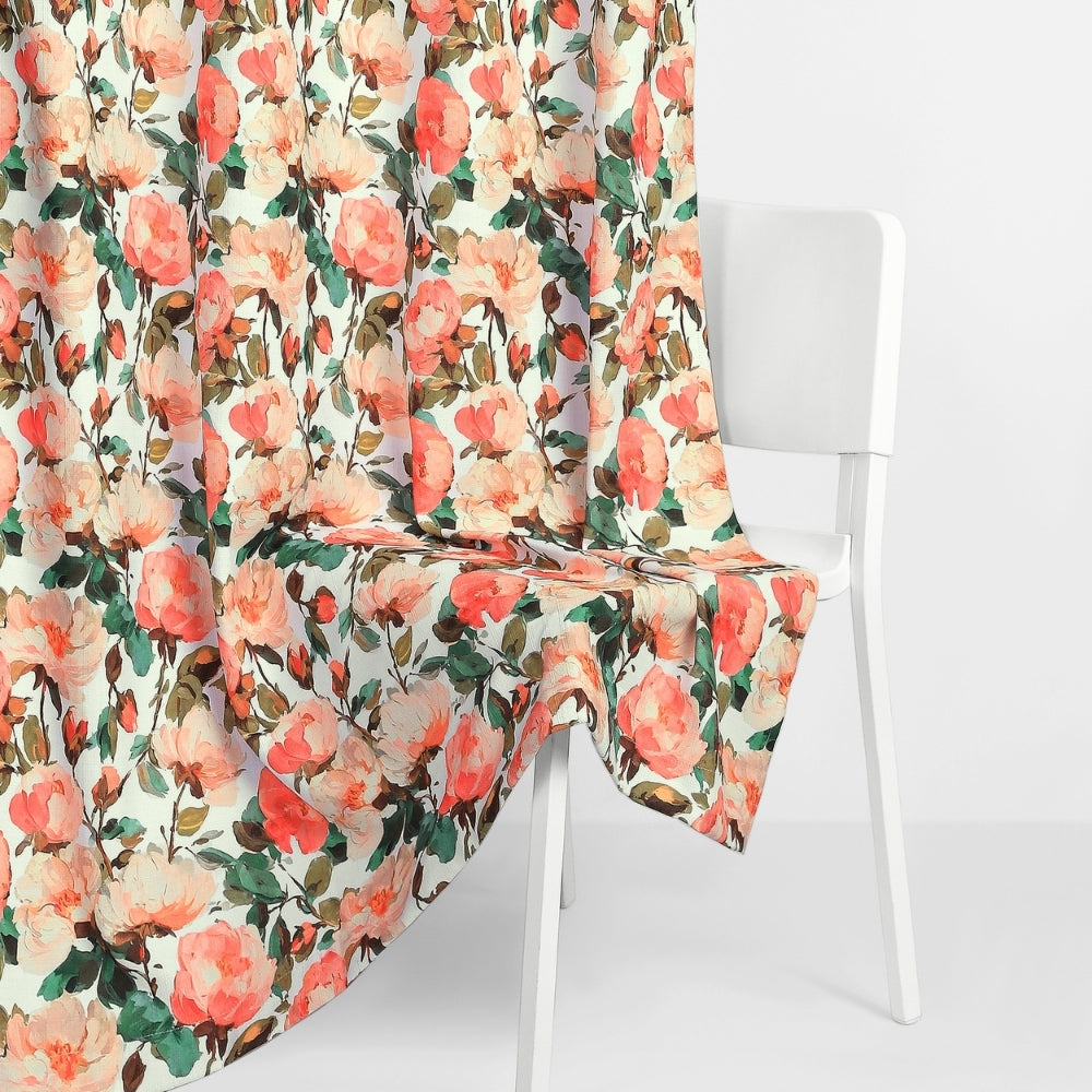 Bloom Harmony Cotton Printed Pack Of 2 Curtain, Multicolor