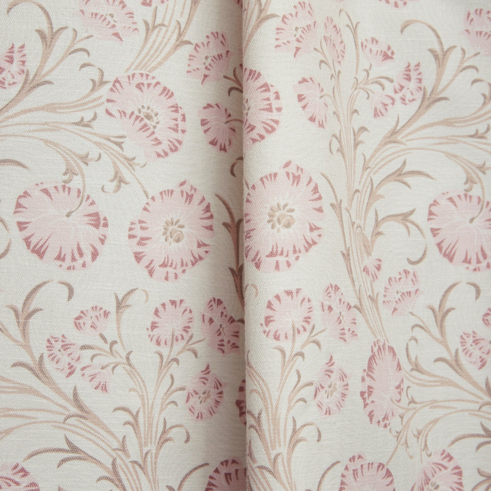 Poly Cotton Digital Printed  Curtain Blush Garden, Light Pink
