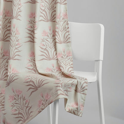 Poly Cotton Digital Printed  Door Curtain Petal Drift, Light Pink