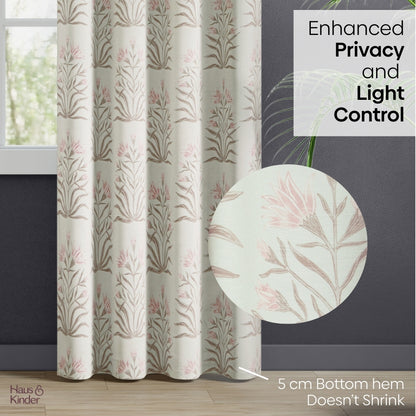 Poly Cotton Digital Printed  Door Curtain Petal Drift, Light Pink