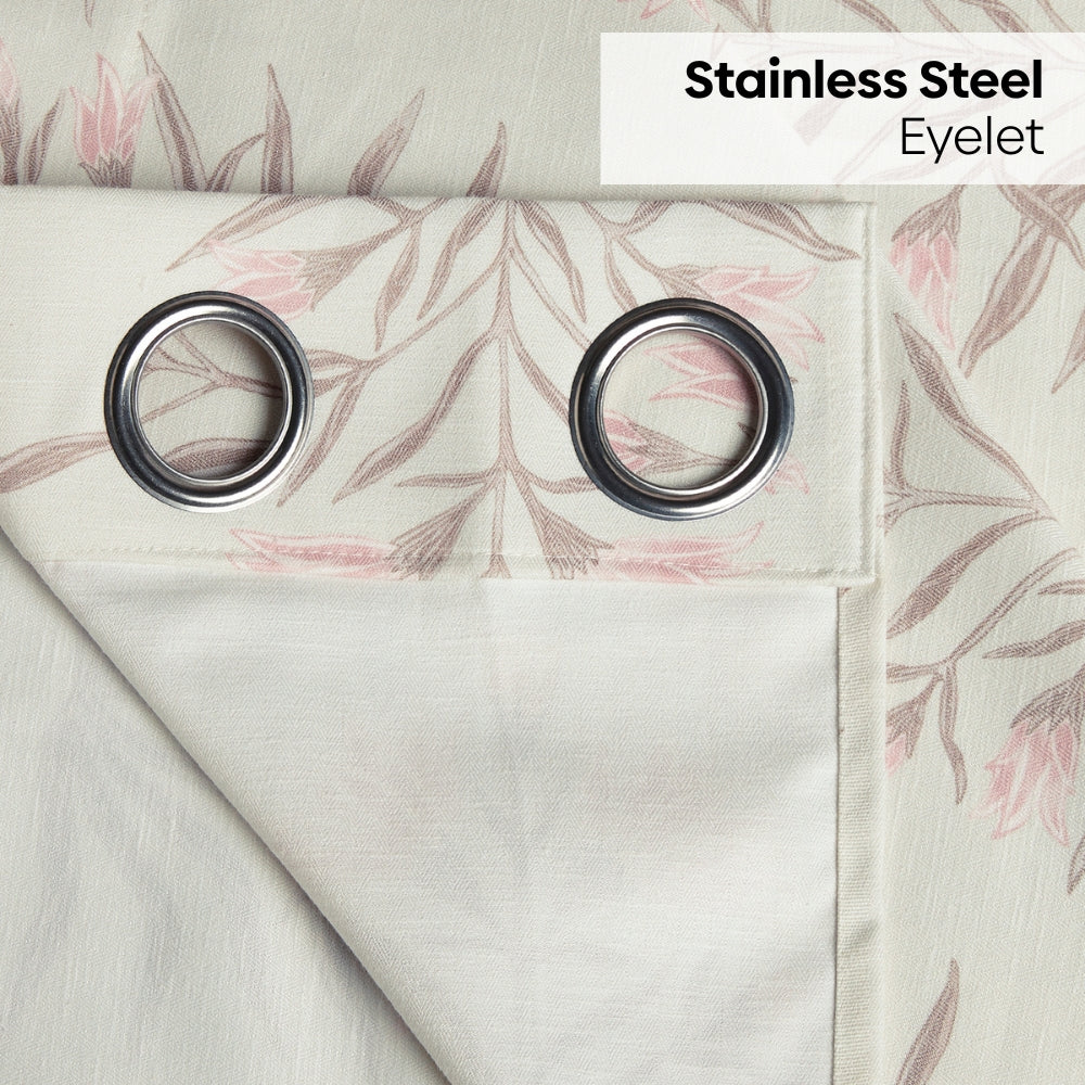 Poly Cotton Digital Printed  Window Curtain Petal Drift, Light Pink