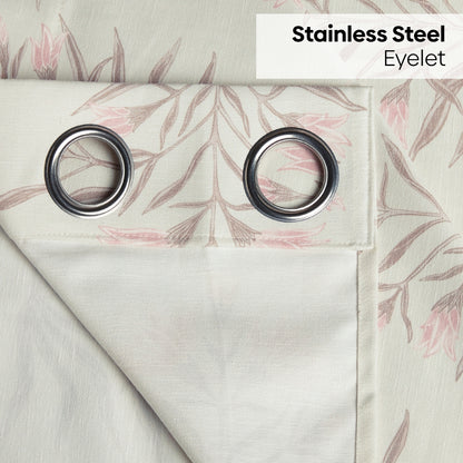 Poly Cotton Digital Printed  Window Curtain Petal Drift, Light Pink