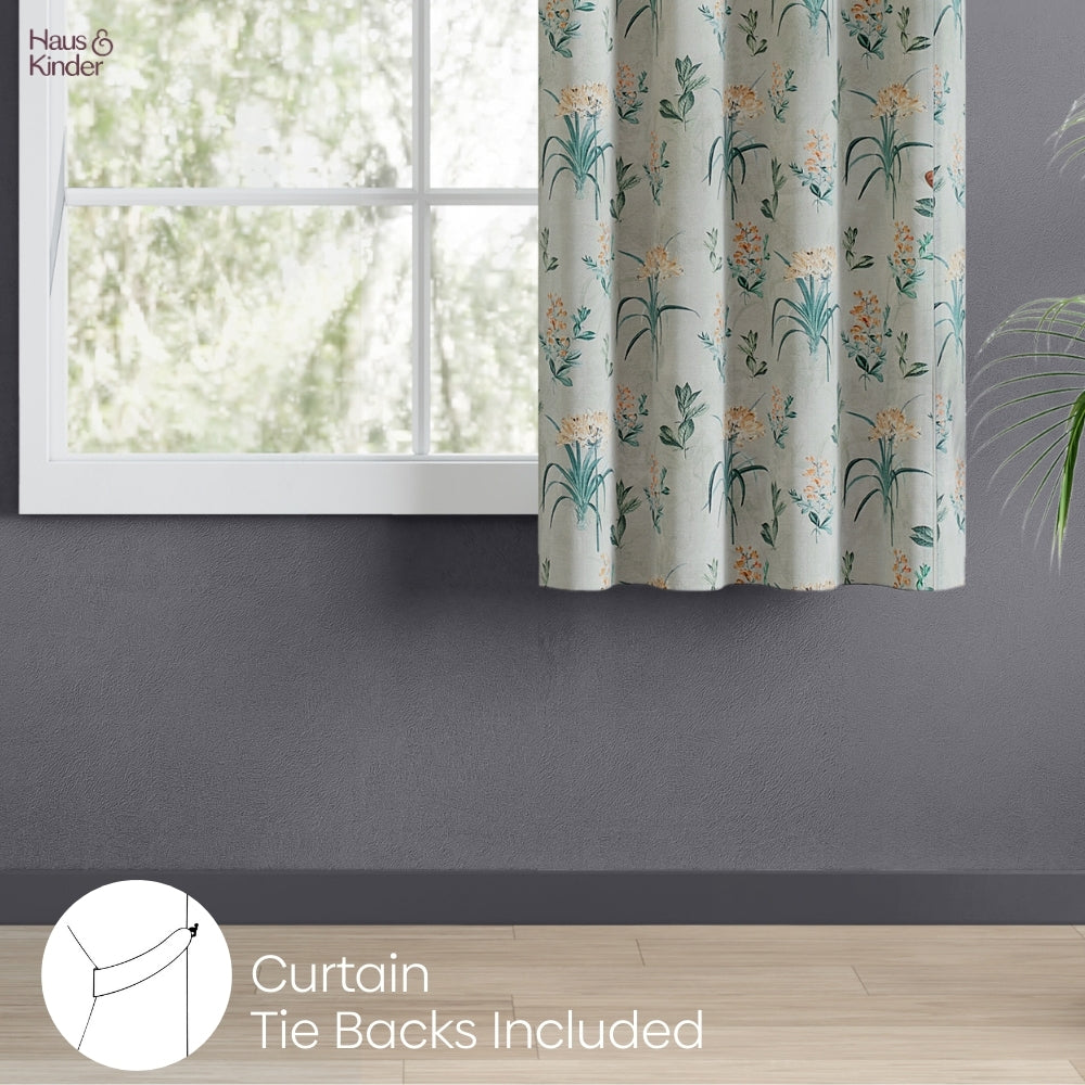 Poly Cotton Digital Printed  Curtain Woodland Bloom, Green