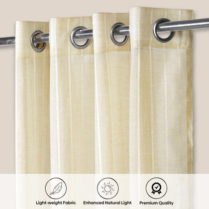 Linear Grace Curtain Set, Butter