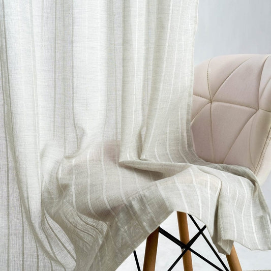 Linear Grace Curtain Set, Mist