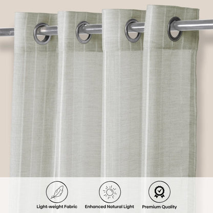 Linear Grace Curtain Set, Mist
