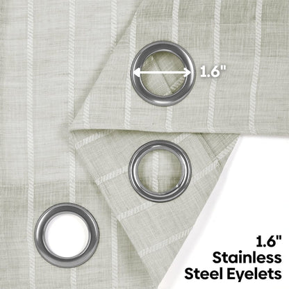 Linear Grace Curtain Set, Mist
