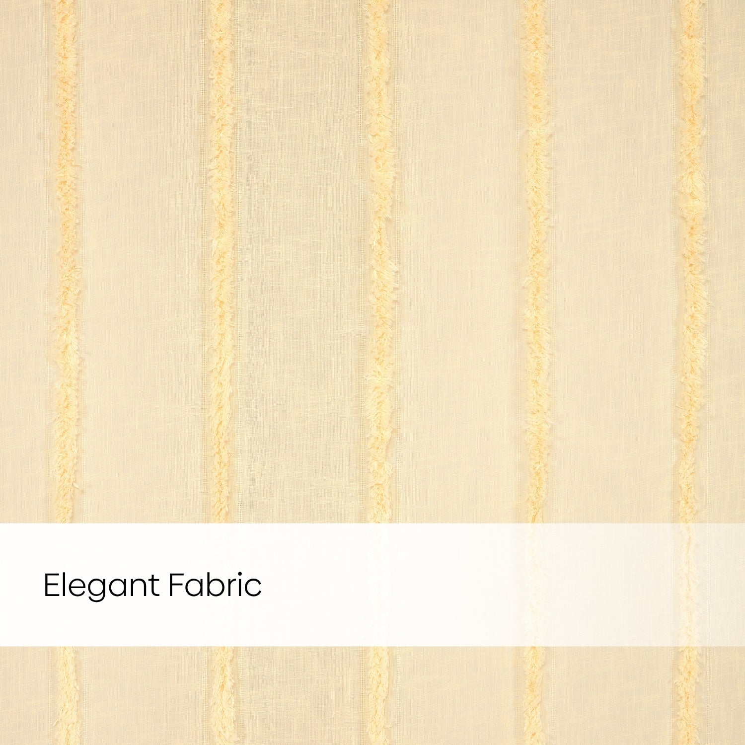 Feather Fringe Sheer Printed Pack Of 1 Curtain, Butter Yellow